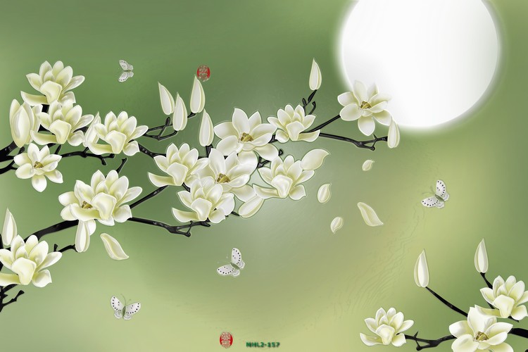 Hoa ngọc lan và trăng 3D MHL2-157